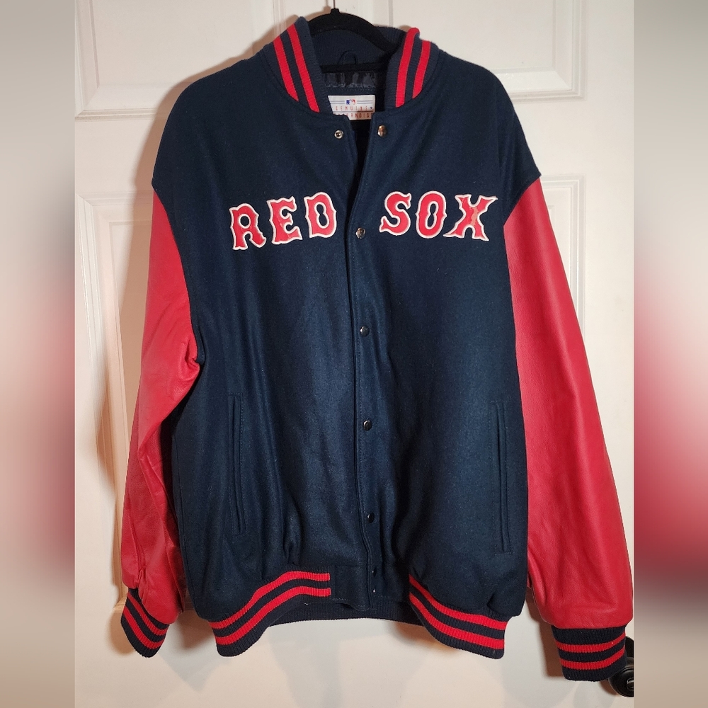 Genuine Merchandise Vintage 1990s Red and Blue Red Sox Varsity Jacket XL